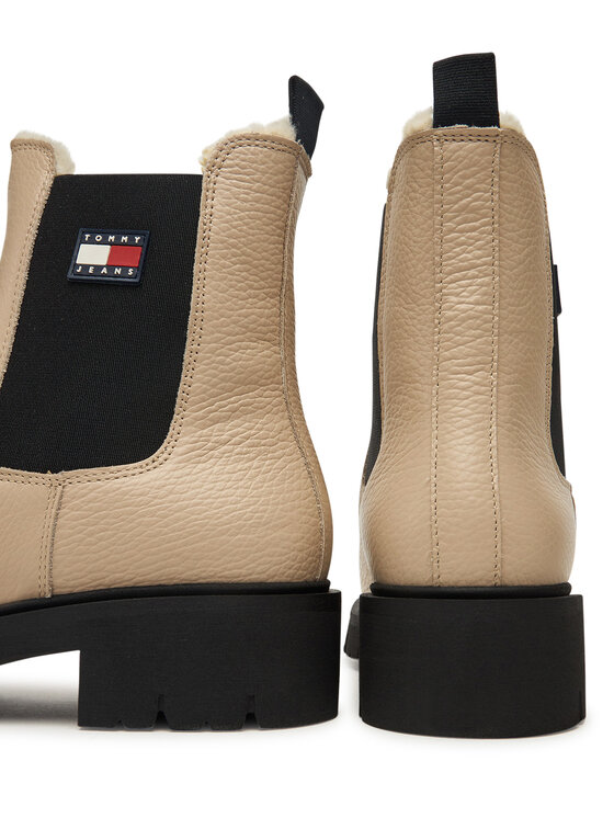 Tommy Jeans Kotníková obuv s elastickým prvkem Tommy Jeans Tjw Chelsea Boot Wl EN0EN02826 Écru