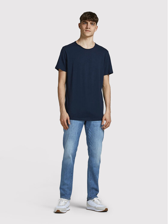Jack & Jones Jack & Jones Marškinėliai Basher 12182498 Tamsiai mėlyna Regular Fit