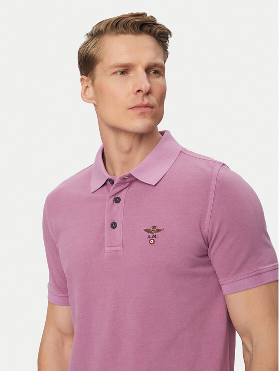 Aeronautica Militare Aeronautica Militare Polo 261PO1925UP00406 Morado claro Regular Fit