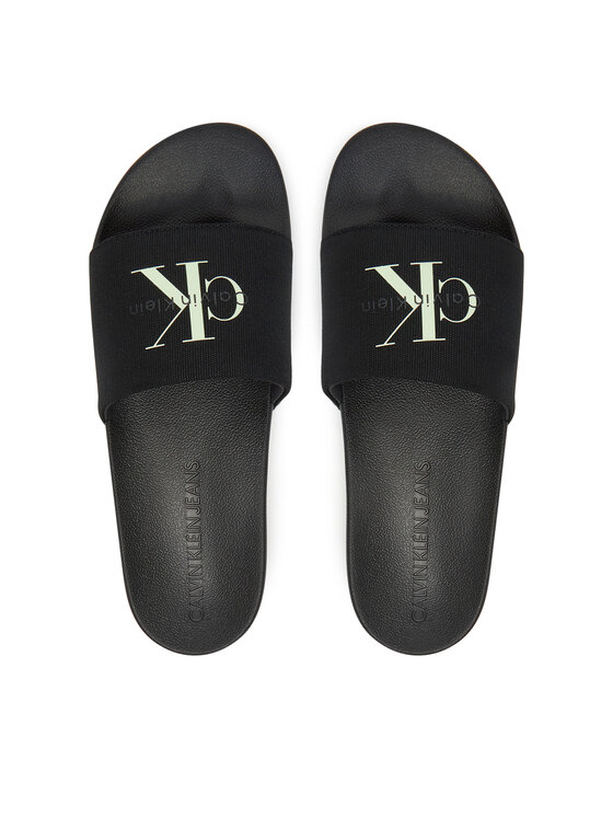 Calvin Klein Jeans Klapki Calvin Klein Jeans Slide Monologo Cv YM0YM01367 Czarny