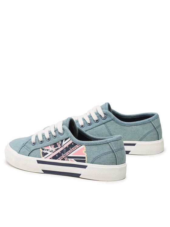 Pepe Jeans Tenisówki Pepe Jeans Brady Flag G PGS30563 Niebieski