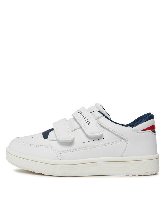Tommy Hilfiger Сникърси Tommy Hilfiger Stripes Low Cut Velcro Sneaker T1X9-33339-1355 S Бял