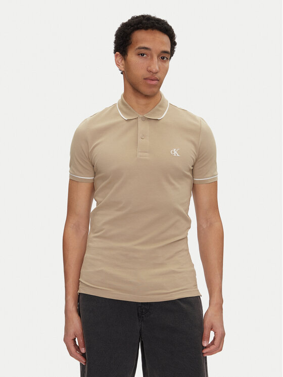 Calvin Klein Jeans Calvin Klein Jeans Pólóing J30J315603 Bézs Slim Fit