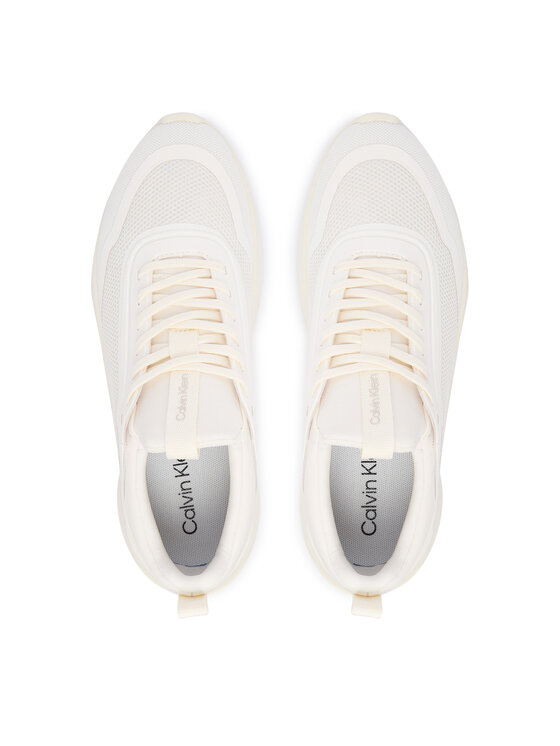 Calvin Klein Sneakersy Calvin Klein Light Runner Sock Mesh Lycra HW0HW03023 Kremowy