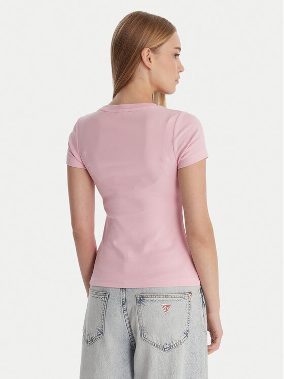 Guess Jeans Guess Jeans Camiseta W6RP21 KA0H1 Rosa Slim Fit