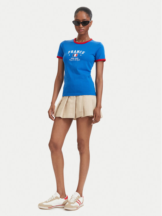 Guess Jeans Guess Jeans Póló W6YI16 K3995 Kék Slim Fit