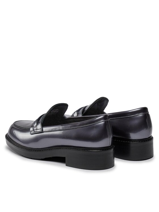 Calvin Klein Loaferice Calvin Klein Rubber Sole Loafer W/Hw - Pearl HW0HW02002 Crna