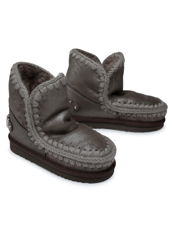 Mou Μπότες Χιονιού Mou Eskimo 18 With Rhinestones Logo Ασημί