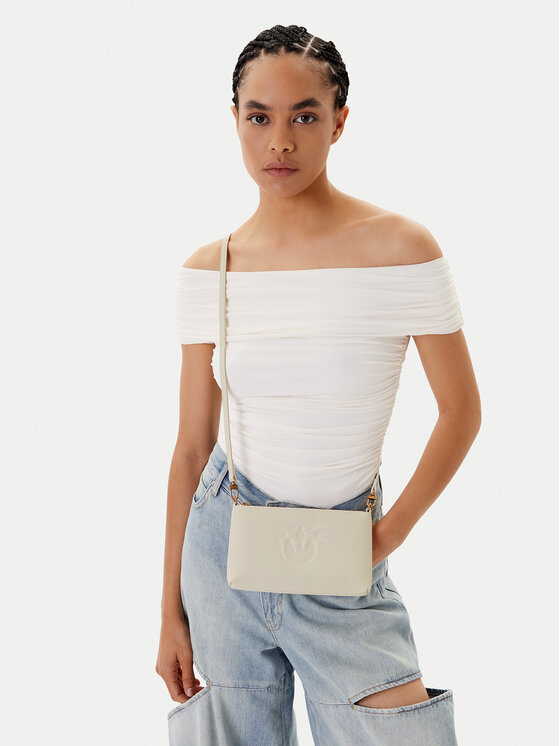 PINKO Torebka PINKO Flat Horizontal Mini PE 25 PCPL 104277 A2AN Biały