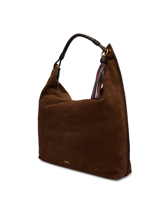 Tommy Hilfiger Torebka Tommy Hilfiger Th Statement Leather Hobo Suede AW0AW18403 Brązowy