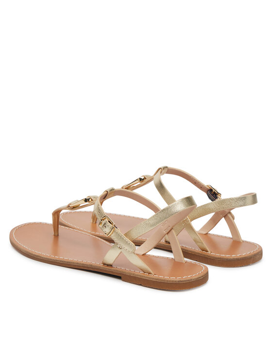 Tommy Hilfiger Sandali Tommy Hilfiger Leather Thong Sandal Gold FW0FW09331 Oro
