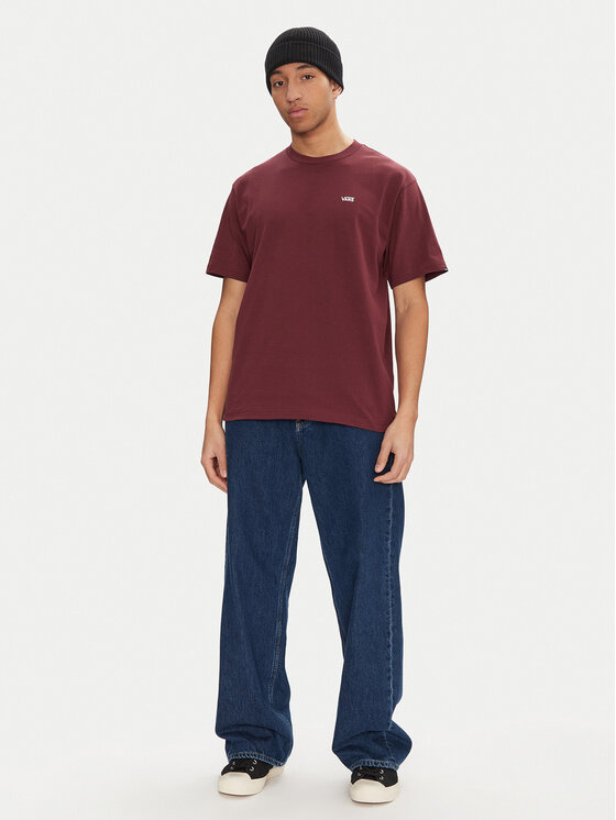 Vans Vans T-shirt Left Chest II VN000P1P Tamnocrvena Loose Fit