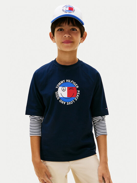Tommy Hilfiger Tommy Hilfiger Camiseta Smiley Flag KB0KB10269 Azul marino Regular Fit