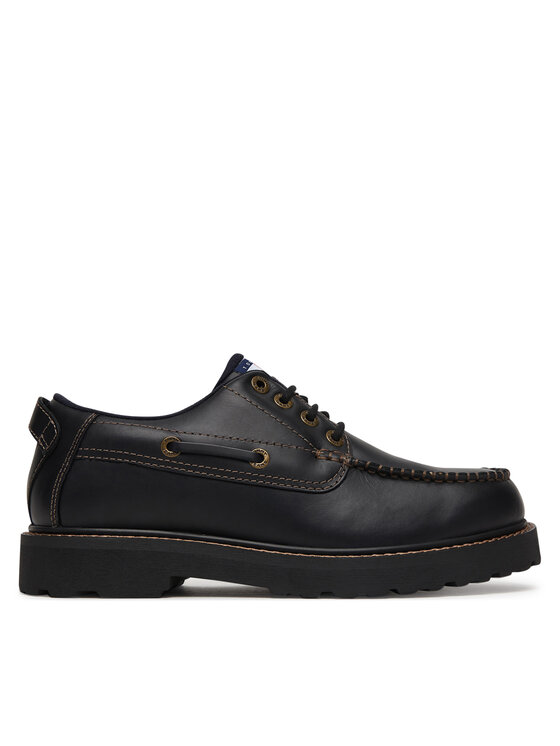 Tommy Jeans Обувки Tommy Jeans Archive '01 Boat Shoe Leather EM0EM01651 Черен