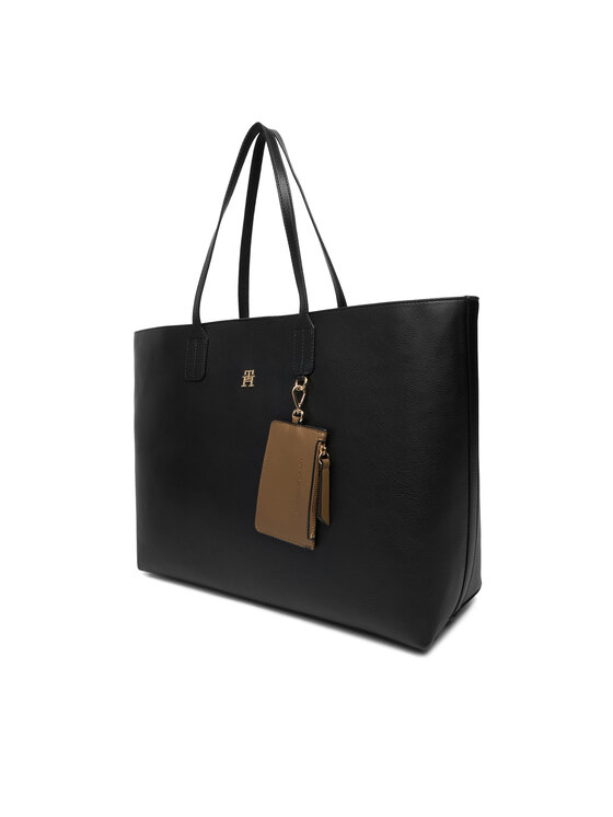 Tommy Hilfiger Ročna torba Tommy Hilfiger Th Icon Tote AW0AW18173 Črna