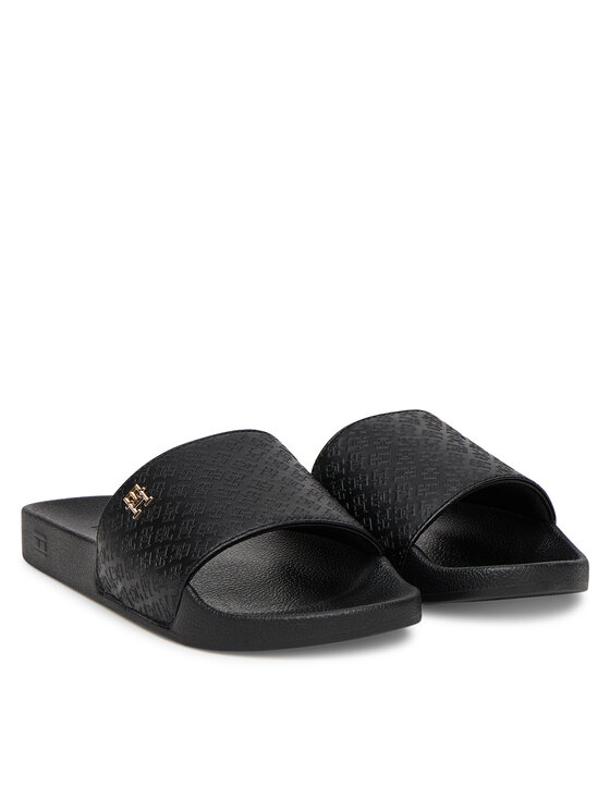 Tommy Hilfiger Papucs Tommy Hilfiger Th Monogram Poolside FW0FW08525 Fekete