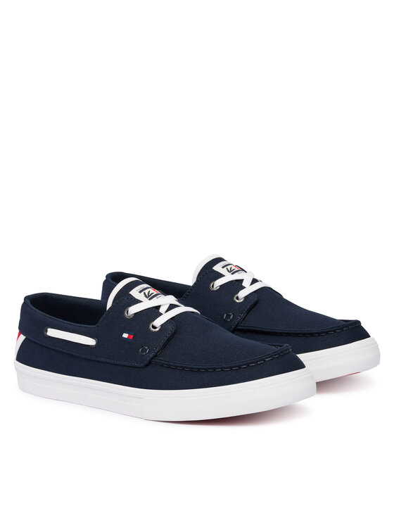 Tommy Hilfiger Teniszcipő Tommy Hilfiger Th Boat Vulc Sneaker Canvas FM0FM05877 Sötétkék