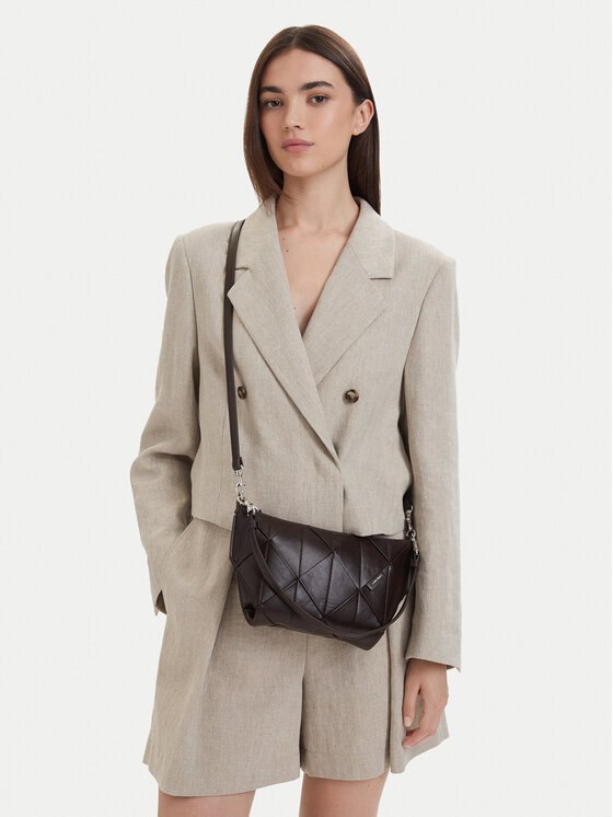 Calvin Klein Kabelka Calvin Klein Woven Shoulder Bag LV04F3546G Hnedá