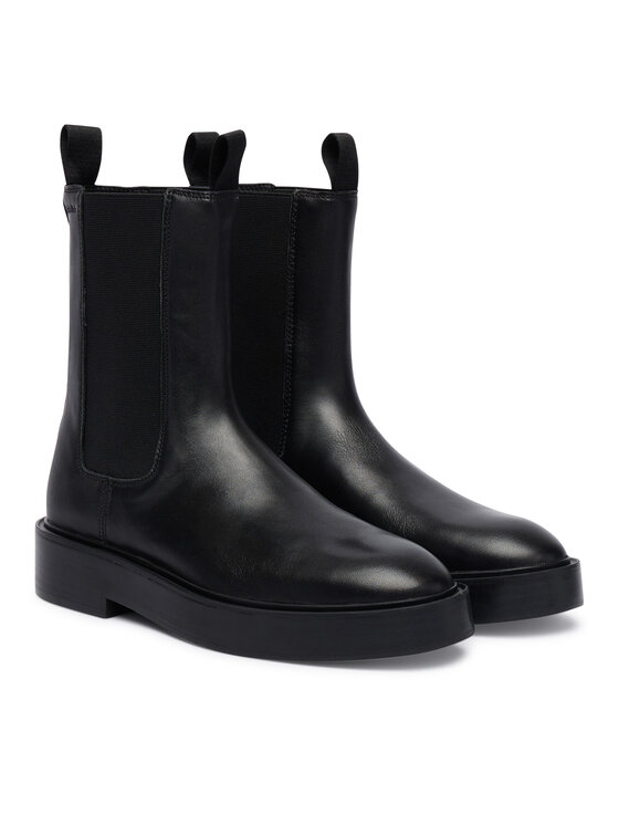 Calvin Klein Bokacsizma Calvin Klein Convate Welt Chelsea Lth YW0YW01905 Fekete