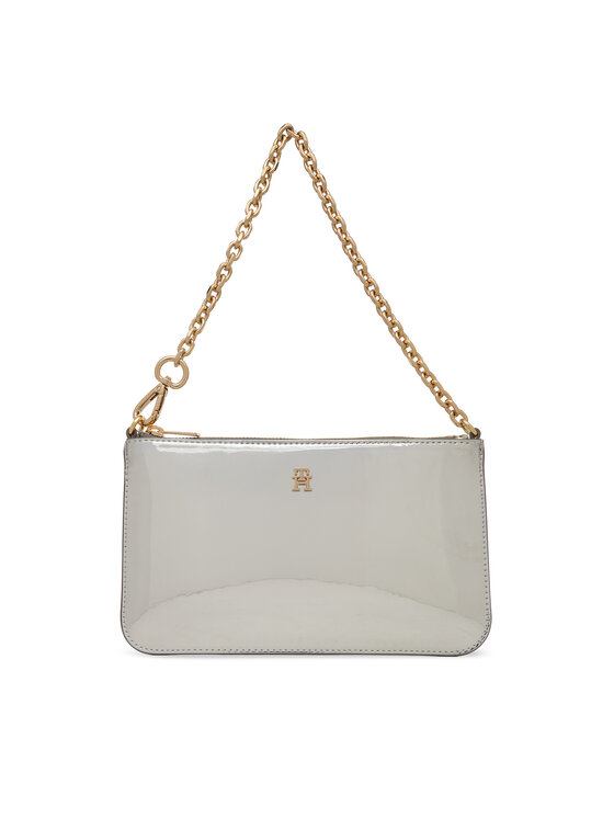 Tommy Hilfiger Kabelka Tommy Hilfiger Th Icon Chain Shoulder Pouch Met AW0AW18219 Strieborná