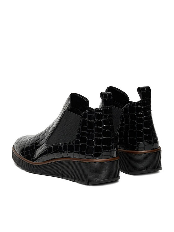 Rieker Členková obuv s elastickým prvkom Rieker 53794-01 Čierna