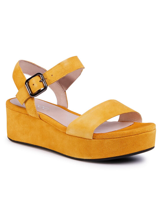 ECCO Sandały ECCO Elevate Plateau Sandal 20901305366 Żółty