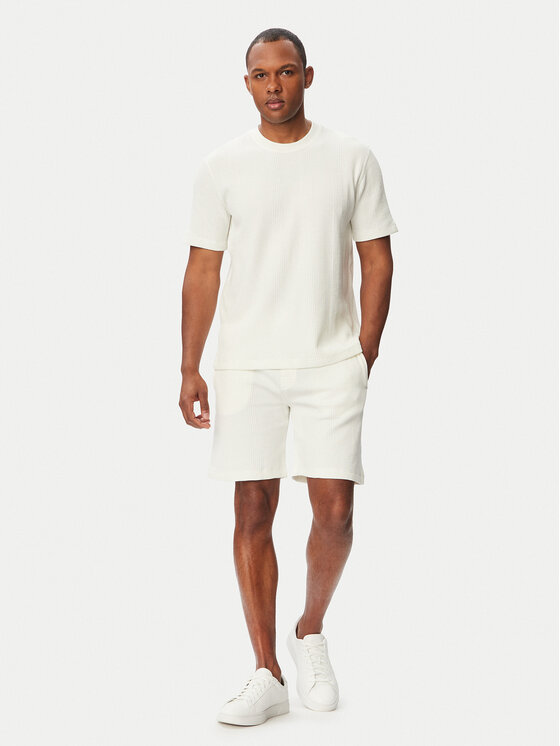BOSS BOSS Футболка Structure 50540567 Кремовий Regular Fit