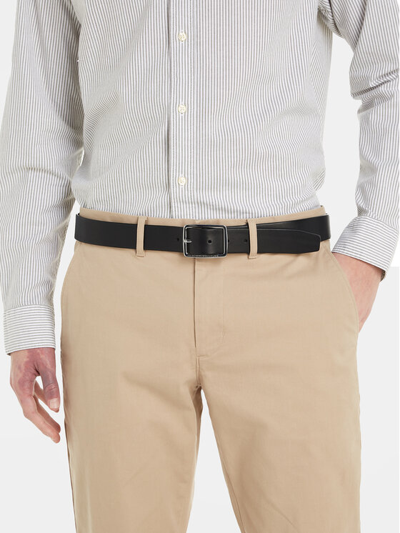 Tommy Hilfiger Pánsky opasok Tommy Hilfiger New Buckle Jeans Belt 3.5 AM0AM11471 Čierna