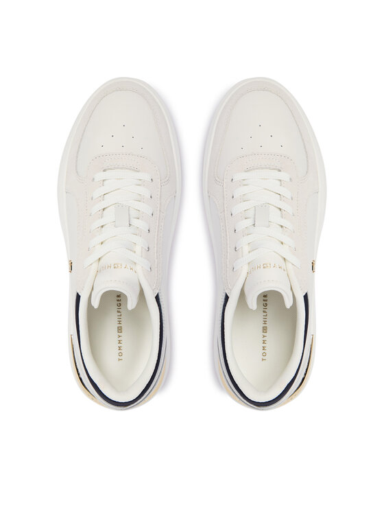 Tommy Hilfiger Сникърси Tommy Hilfiger Th Satin Platform Sneaker FW0FW09307 Екрю