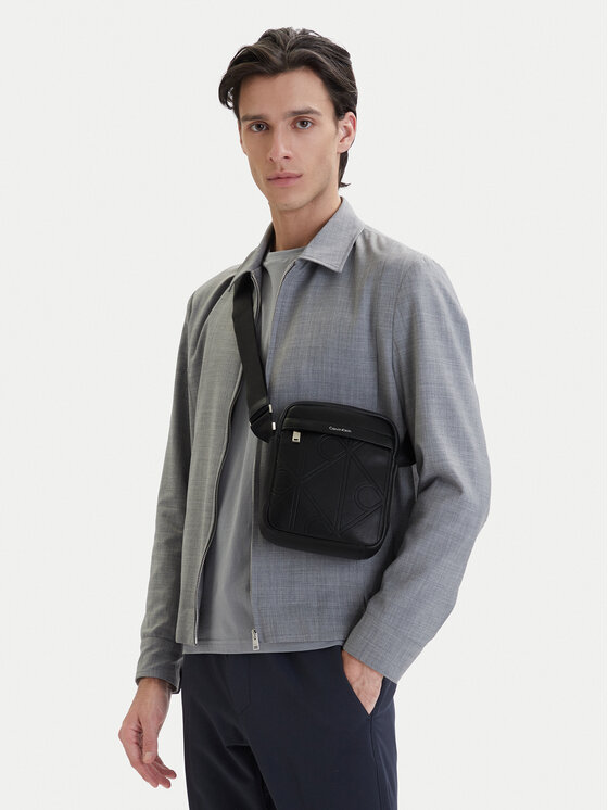Calvin Klein Bandolera Calvin Klein Emblem Aop Emboss Reporter LV04D3331G Negro