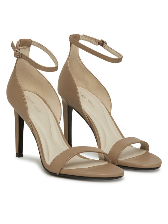Calvin Klein Σανδάλια Calvin Klein Heel Sandal 90 - Lth HW0HW02337 Μπεζ