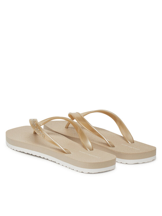 Calvin Klein Jeans Žabky Calvin Klein Jeans Thong+ Tpu Metallic YW0YW01720 Béžová