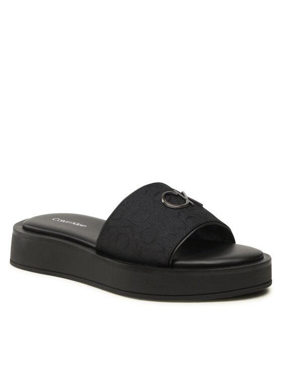 Calvin Klein Šlepetės Calvin Klein Dress Flatform W/HW - Jq HW0HW01488 Juoda