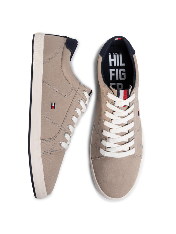Tommy Hilfiger Πάνινα παπούτσια Tommy Hilfiger Iconic Long Lace Sneaker FM0FM01536AEP Μπεζ
