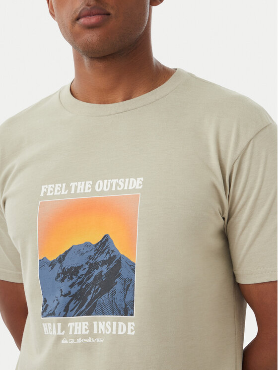 Quiksilver Quiksilver Camiseta Feel The Outside EQYZT08004 Beis Regular Fit