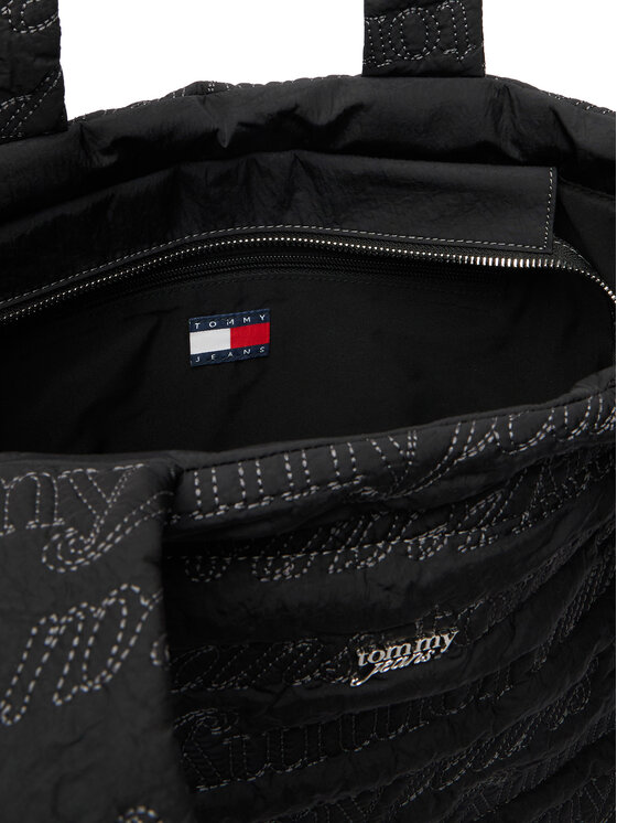 Tommy Jeans Táska Tommy Jeans Tjw Icon Nylon Tote Aop AW0AW18649 Fekete
