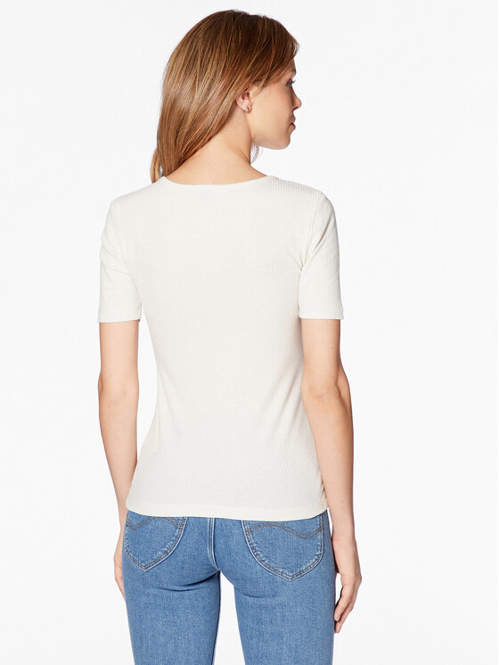 Lee Lee Футболка L44KIPNQ 112333722 Écru Regular Fit