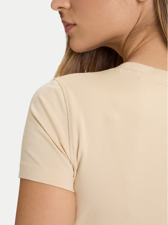 Guess Guess Футболка W5BI15 J1314 Світло-бежевий Slim Fit