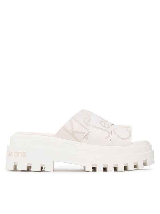 Calvin Klein Jeans Чехли Calvin Klein Jeans Toothy Combat Sandal Webbing YW0YW00949 Бял