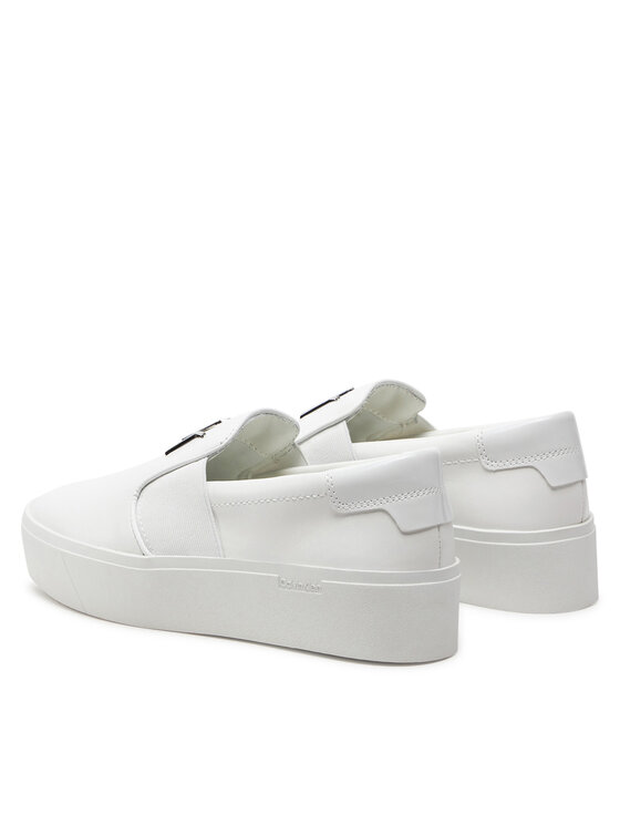 Calvin Klein Tenis superge Calvin Klein Flatform Cup Slip On Re Lock Lth HW0HW02057 Bela