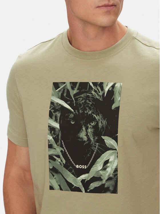 BOSS BOSS T-shirt Te_Animali 50546362 Verde Regular Fit
