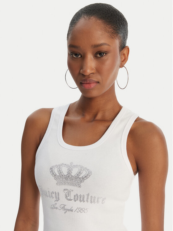 Juicy Couture Juicy Couture Top Gothic Crown JCBLV126807 Blanco Slim Fit