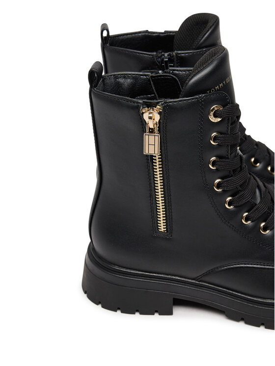 Tommy Hilfiger Turistická obuv Tommy Hilfiger Lace-Up Bootie T3A5-33567-1351 S Černá
