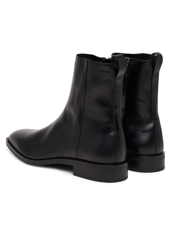 Calvin Klein Zābaki Calvin Klein Slim Clean Zip Boot Lth HM0HM02007 Melns