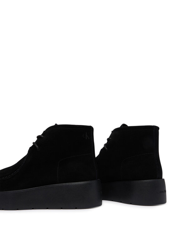 Calvin Klein Зимни обувки Calvin Klein Flatf Lace Up Apr Cut Boot HW0HW03273 Черен