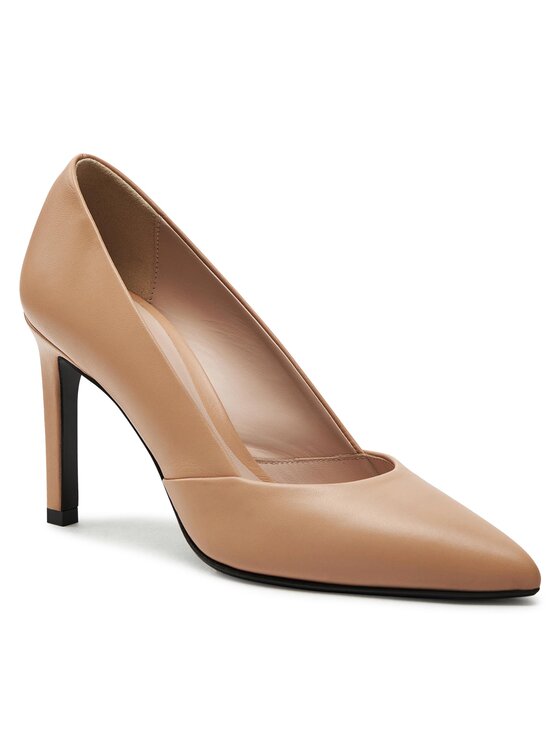 Calvin Klein Lodičky Calvin Klein Heel Pump 90 Leather HW0HW01928 Béžová