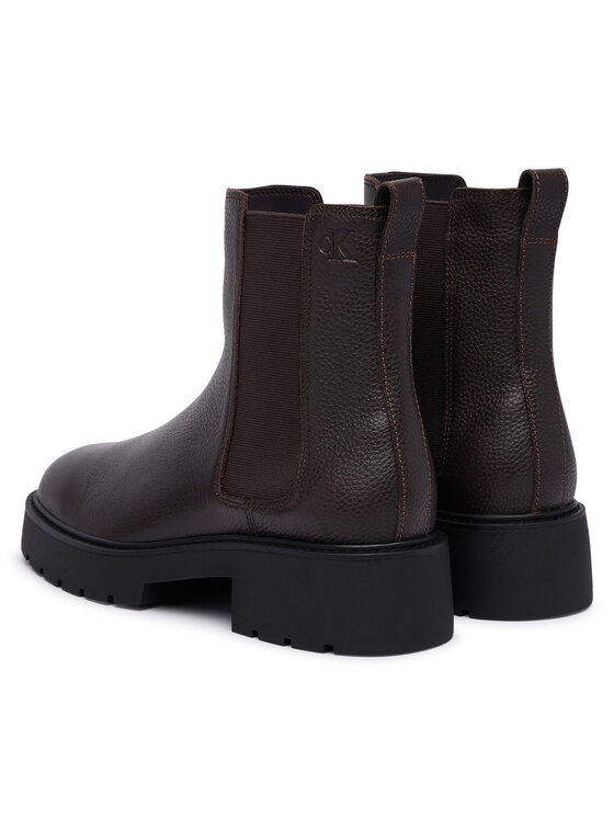 Calvin Klein Kotníková obuv s elastickým prvkem Calvin Klein Chunky Chelsea Boot Lth YW0YW02072 Bordó