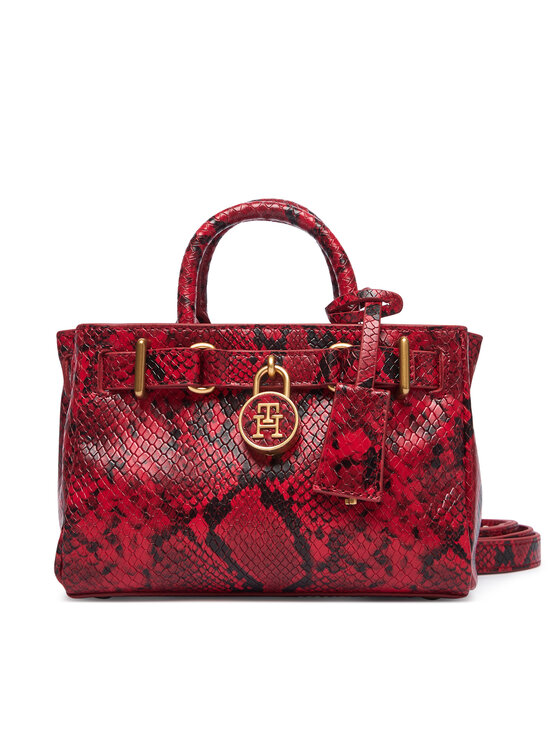 Tommy Hilfiger Torebka Tommy Hilfiger American Icon Micro Tote Snake AW0AW18820 Czerwony