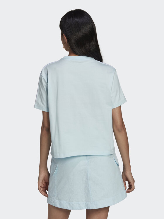 adidas adidas Футболка Adicolor Classics Poplin Back Loose Tee HL9302 Блакитний Loose Fit