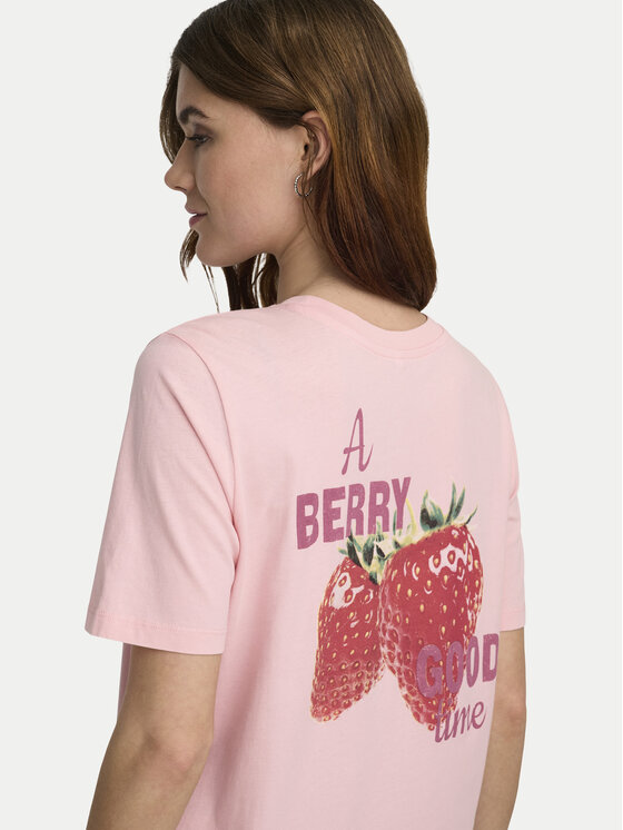 ONLY ONLY Camiseta Lucy 15367829 Rojo Regular Fit